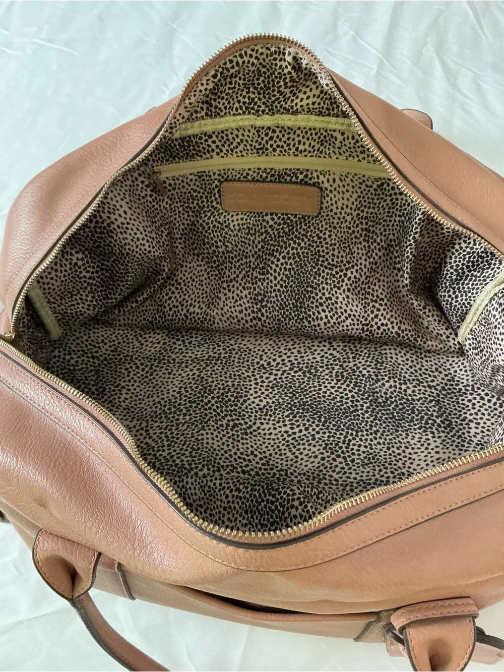 Sole Society Blush Pink Vegan Pebbled Leather Weekender Duffle Bag